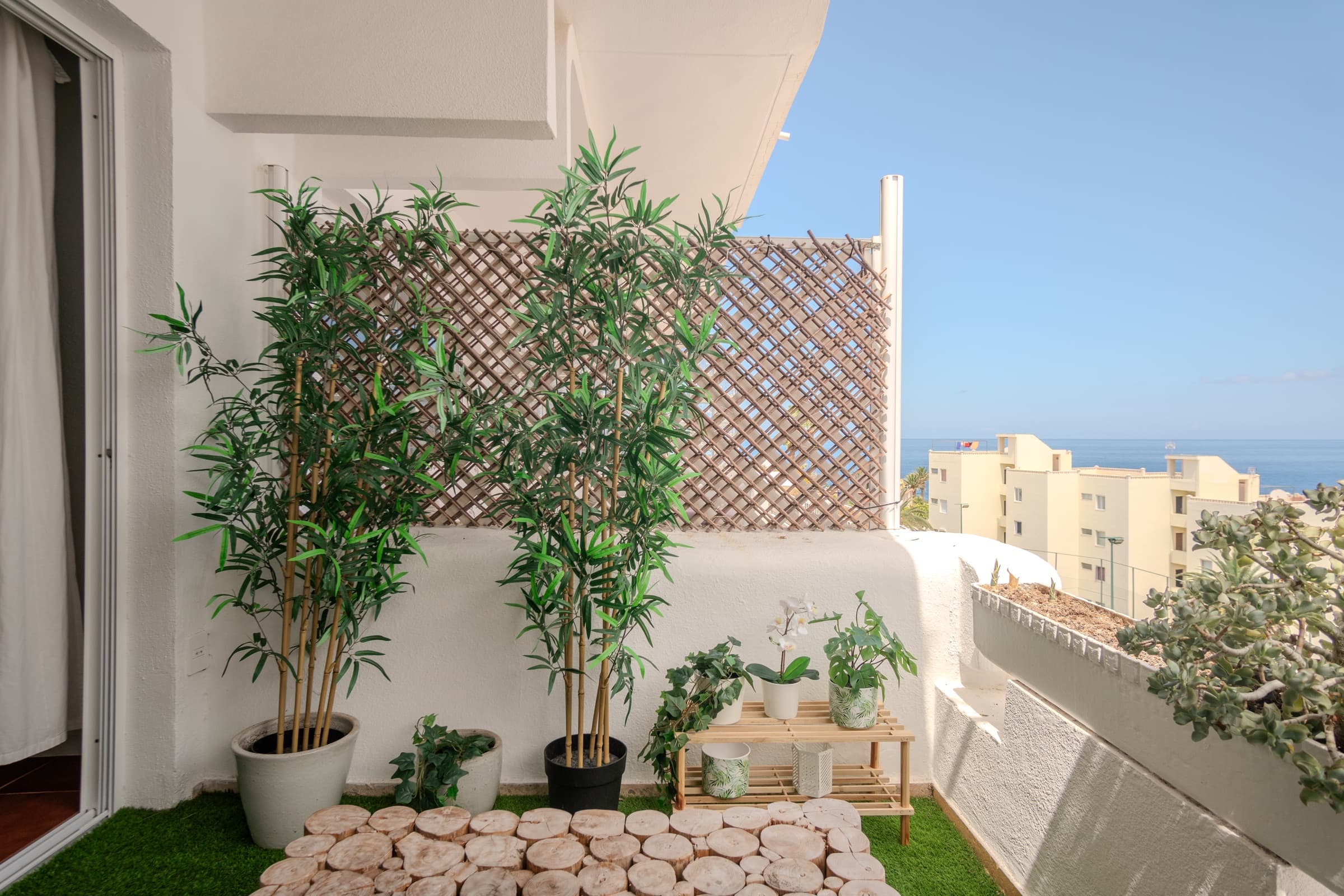 Balcony with sea views